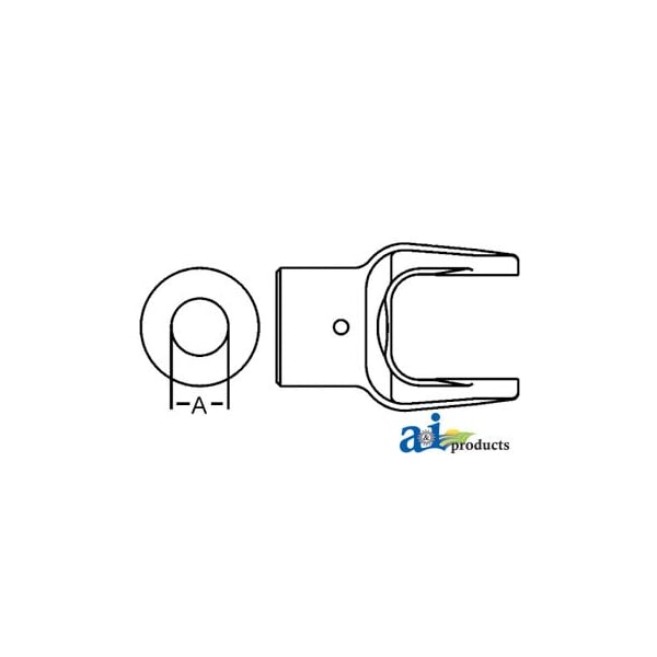 Shear Pin Implement Yoke (w/ 1/4 Pin Hole) 3 X3 X4